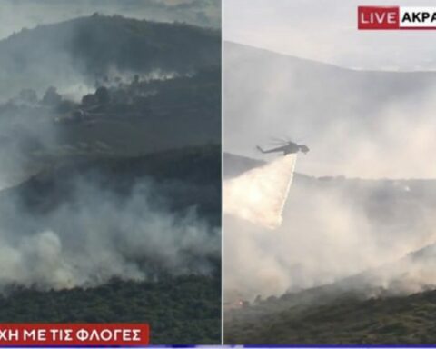 Μαίνεται το πύρινο μέτωπο στην Βοιωτία - Κλειστή η Εθνική Οδός